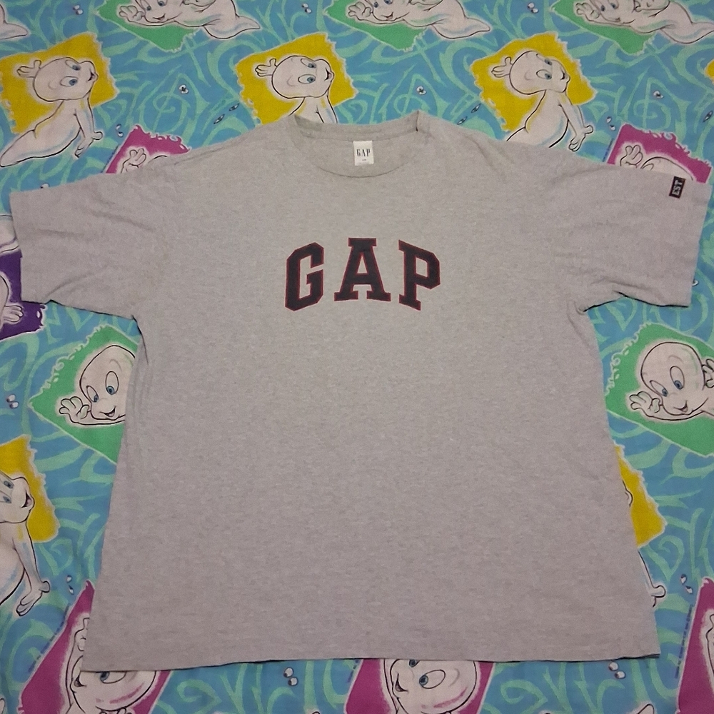 Y2k Gap Vintage Gray Shirt Spellout Tee